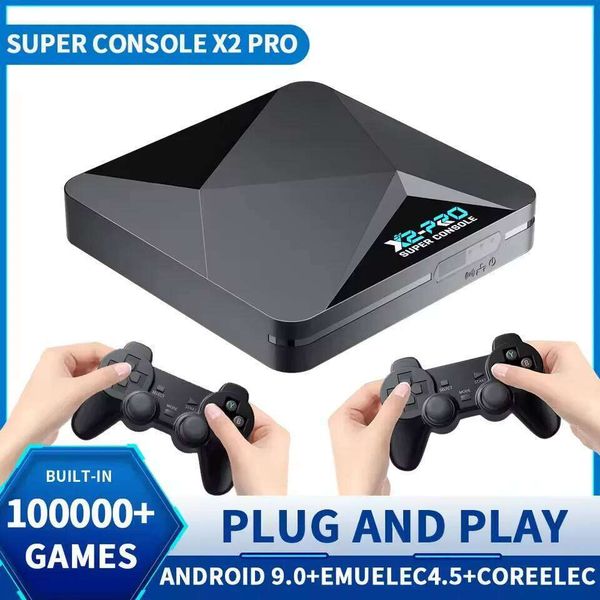 Super X2 Pro US/UK/EU Retro Game Console TV Box 100000 Video Games for SS/MAME/FC/NAOMI/Sega with Gamepad
