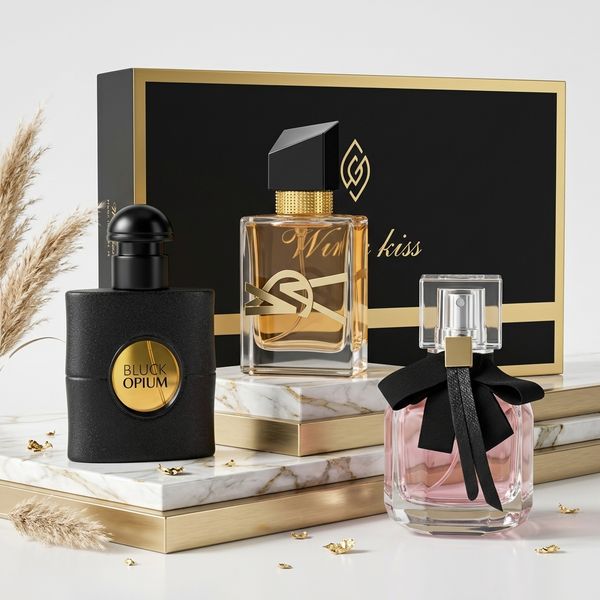 

Elegant Womens Fragrance Trio - Luxurious Herbaceous Bloom Bouquet Packaged with Care
