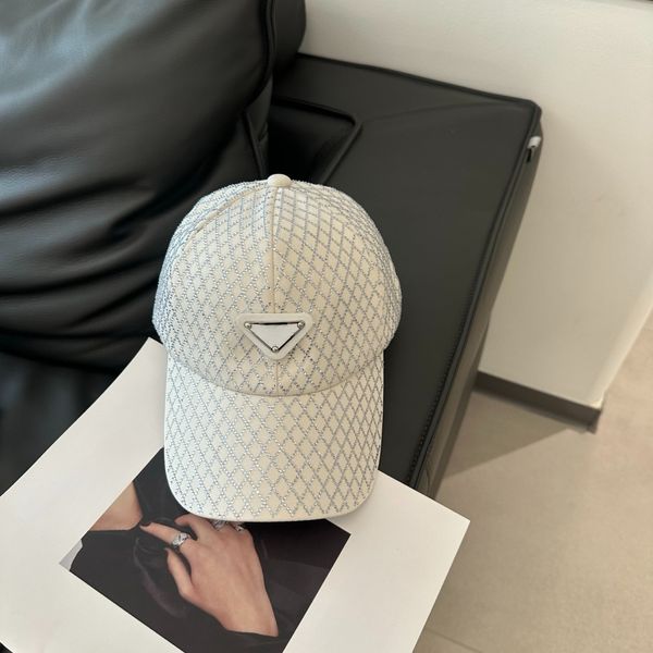 

White Women's Rhinestone Grid Baseball Cap Casquette Luxe Cappello Luxury Bling Diamond Peaked Cap Adjustable Fashion Sun Hat for Outdoor, Beige