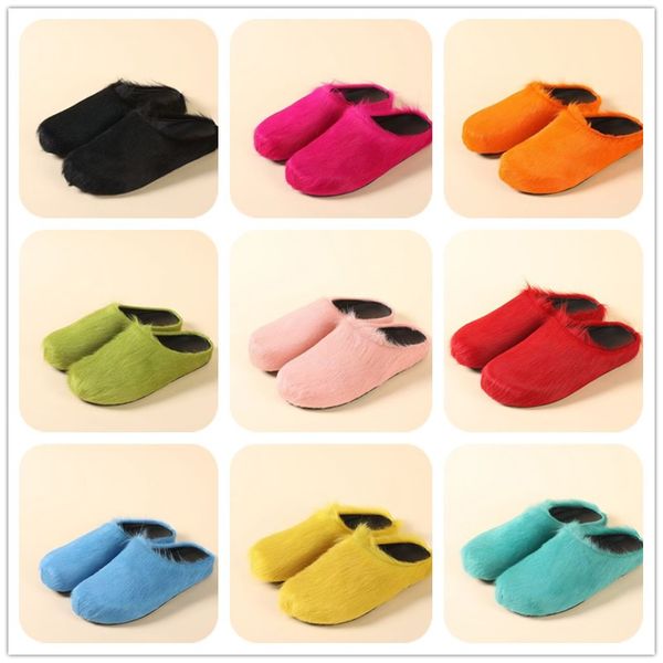 

designer plush Slippers Men Women luxury warm platform slippers soft winter indoor shoes solid scuffs, Green