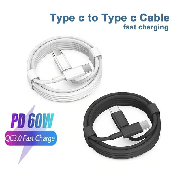 60W USB C To Type C Fast Charging Charger Cord USB-C Type C Data Cable For Samsung Xiaomi Huawei 1m 3ft