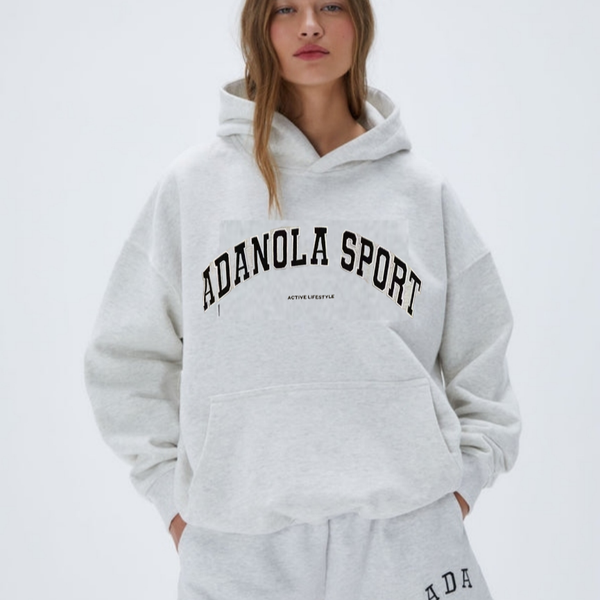 

26ss ada designer loose hooded sweatshirt for men and women cotton street spicy girl tops oversized casual hoodies fashion lazy sweaters, Grey green letters