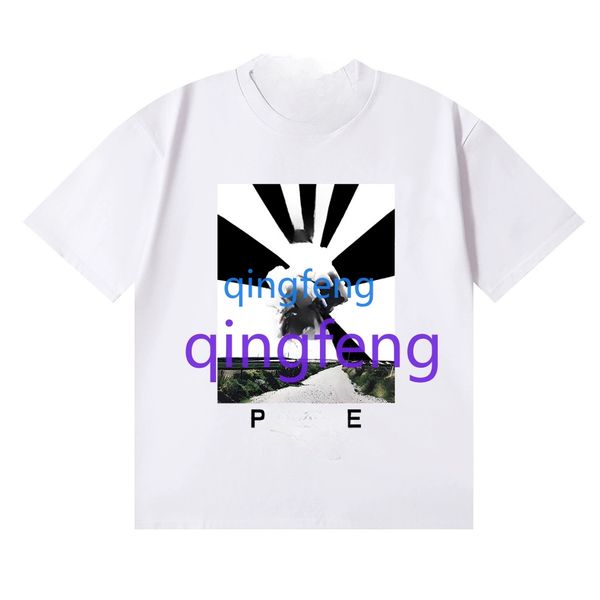 

Men's Hip Hop Style Black Graphic T-shirt, Casual Crew Neck Short Sleeve Tee with Abstract Print for Streetwear, Magenta