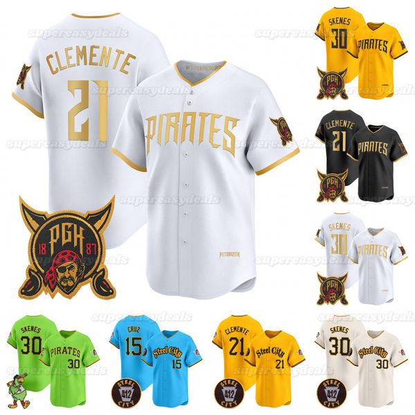 30 Paul Skenes 2026 City Connect Pirates Jersey Henry Davis Bryan Reynolds Oneil Cruz Mitch Keller Jose Urquidy Brandon Lowe Marcell Ozuna custom jersey