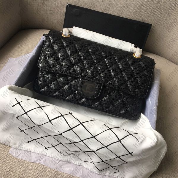 

(Diaper Bags)Fashion new CCC Shoulder Bags Designer classic handbag designer bag silver hardware leather flap sheepskin women chain bag 25CM Ladies Crossbody Bags, 11-sheepskin-black chain