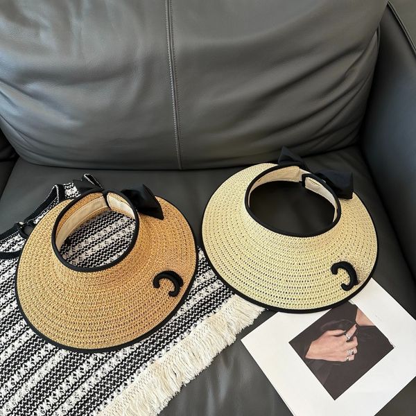 

Designer Hat for Womens Hats Casquette Luxe Designers Beach Hat Summer Empty Top Sun Visor Straw Hat Caps Outdoor Adjustable Casual Luxury Beach Sunhat, Khaki