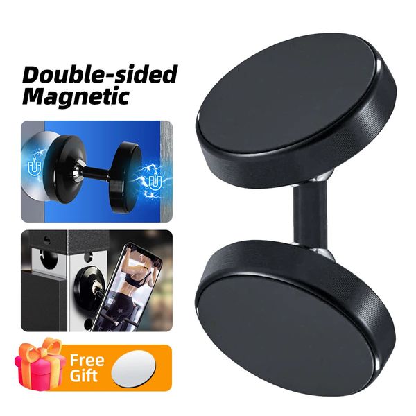 Double-Sided Magnetic Phone Holder For Dual Magnet Mount Stand Gym Kitchen Metal Surface 260410