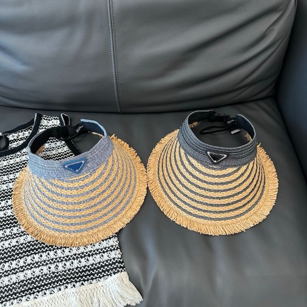 

Bucket Hat Designer Beach Hat Women Chapeau Hats Designers Empty Top Sun Visor Straw Hat Luxury Beach Sunhat Caps Casual Adjustable Outdoor, Grey