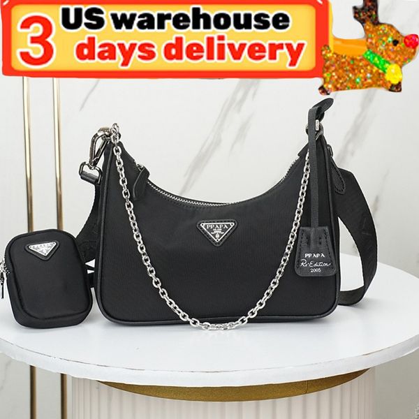 

Designer Bag Luxurys Re-Edition nylon Handbag Women Underarm Crescent Bag 2000 Hobo & 2005 Shoulder Bags Crossbody Purses Chain Canvas Fashion Wallet Bag 5A, #21