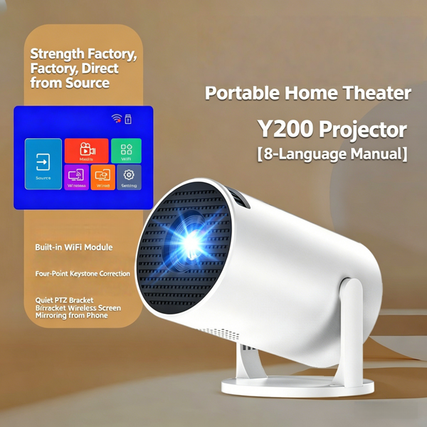 HY200 Compact Android Mini Projector - Ideal for Home Entertainment