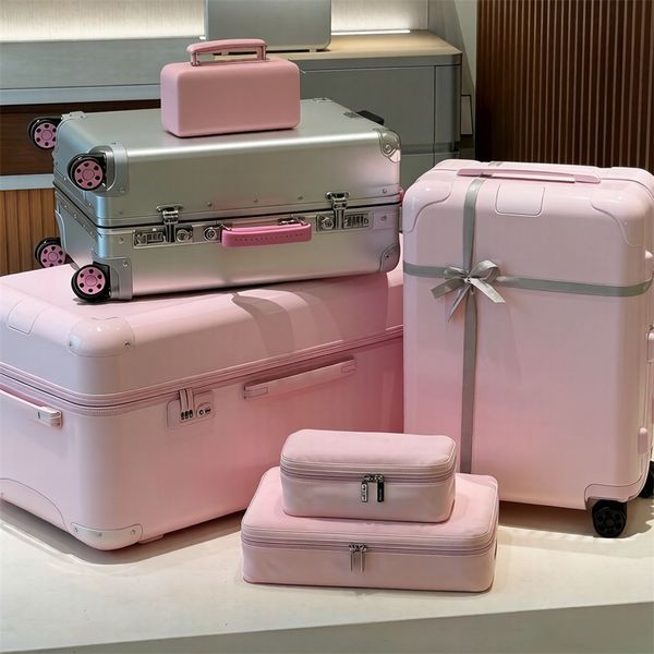 

Classic Suitcase Designer Luggage Aluminum Alloy Boarding Case 20/26/30 Inches Large Capacity Travel Trolley Case Leisure Suitcases Hand Bag, Silver