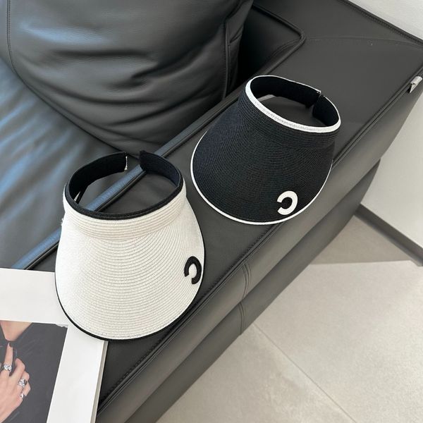 

Casquette Luxe Luxury Beach Sunhat 5 Colors Empty Top Sun Visor Straw Hat Designer Hat Womens Hats Designers Beach Hat Caps Outdoor Adjustable Casual, Grey