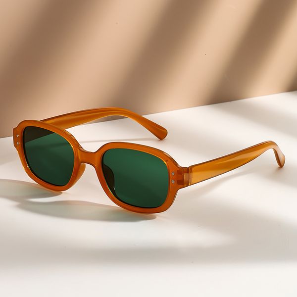 Korean-style summer sun protection with a quality feel, popular on social media, square-frame for women, cool and casual ins-style sunglasses