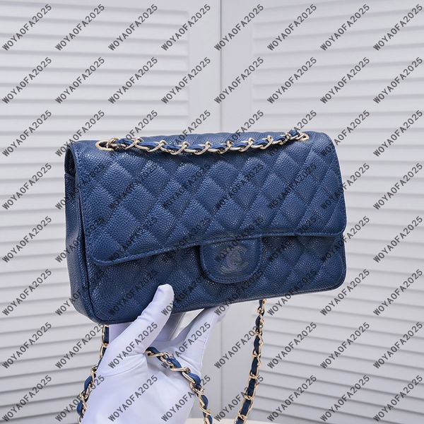 

Chinese Style Products Arts Crafts & Gifts Bestseller CCC Badge Designer Handbags Luxury Female Real Leather Classic Dark Blue Black Medium Size 25CM No Box