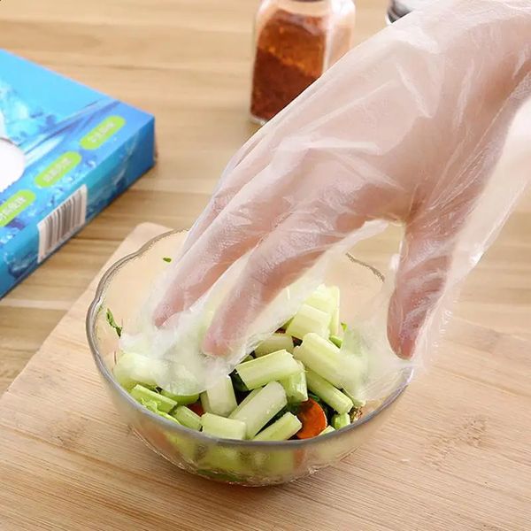 100/200pcs Latex Free Gloves PE Transparent Non-Slip Acid Work Safety Food Grade Household Cleaning Gloves Disposable Gloves 260413