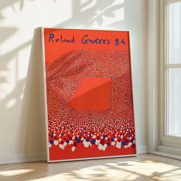 Roland Garros 1984 Tennis Canvas Wall Art Print Poster Nordic Style Decorative Painting for Home Bedroom Decor Sports Fan Gift 26H0415