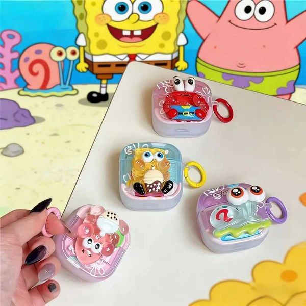 For Apple Airpods Pro 3 Pro2 Pro Airpods 4 2 3 1 Cute SpongeBob Patrick Star Cartoon Bluetooth Earphone Case With Hook S26415