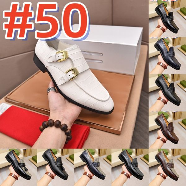 2026 Mens Fashion Genuine Leather Slip-on Oxfords Men Business Office Work Formal Dress Shoes Brand Designer Party Wedding Flat Shoes size 6.5-12
