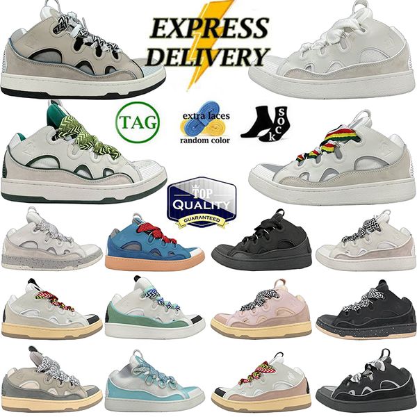 Luxurys curb sneakers Designer dress shoes men women Casual sneakers mesh woven lace-up men platform shoe Pink women leather nappa calfskin mens women Trainers 35-46