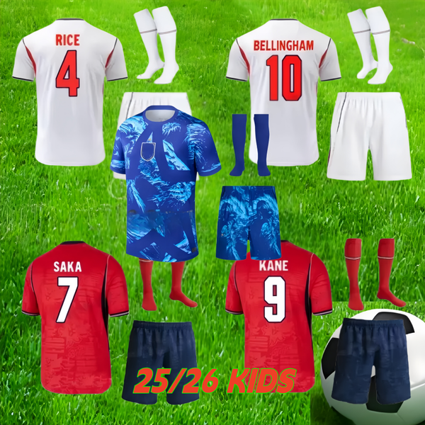 Kids england kit 26 27 world cup 2026 kit football shirt Soccer Jerseys KANE BELLINGHAM SAKA MAINOO BOWEN RICE FODEN GORDON TONEY PALMER PICKFORD 567