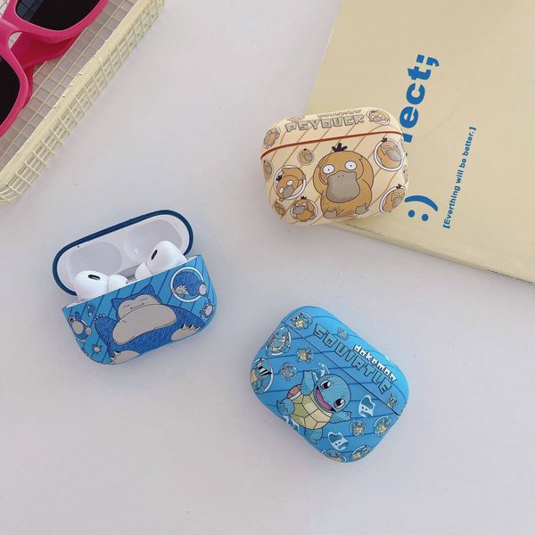 Holiday Gift Anime Psyduck Cute Squirt Snorlax Cartoon Shockproof Anti-drop Headphone Case For Airpods 4,2,3,Pro2,Pro3