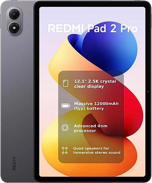 Original Xiaomi Redmi Pad 2 Pro Tablet PC 8GB RAM 128GB ROM Octa Core Snapdragon 7s Gen4 Xiaomi HyperOS 12.1" 120Hz 2.5K Screen 12000mAh 8.0MP Notebook Pads Computer Learn