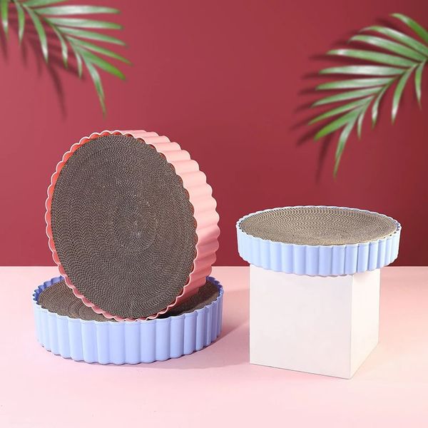 Round corrugated paper cat scratching board scratch resistant claw pet toy supplies 260421BJ