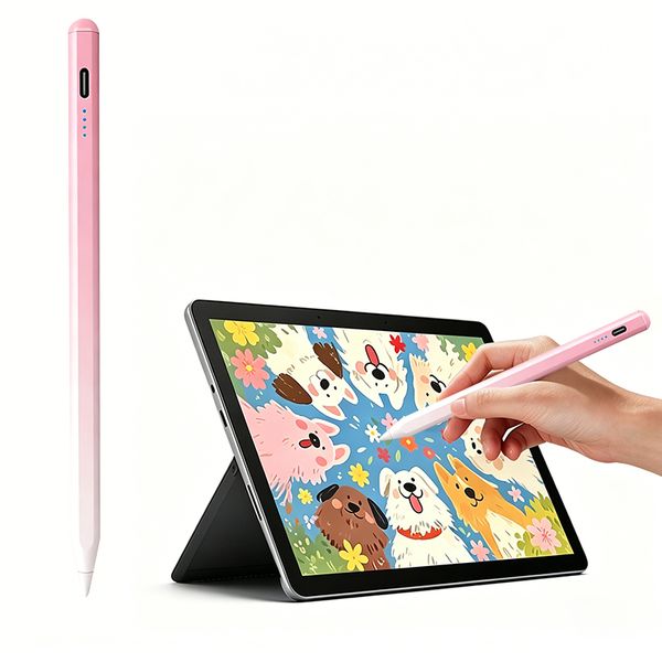 Rechargeable Stylus Pen for iPad, 20 Min Fast Charge & 8H Playtime, Compatible with iPad Air 3/4/5/6, iPad Mini 4/5/6/7, iPad 6-11, iPad Pro 11 & 12.9 inch