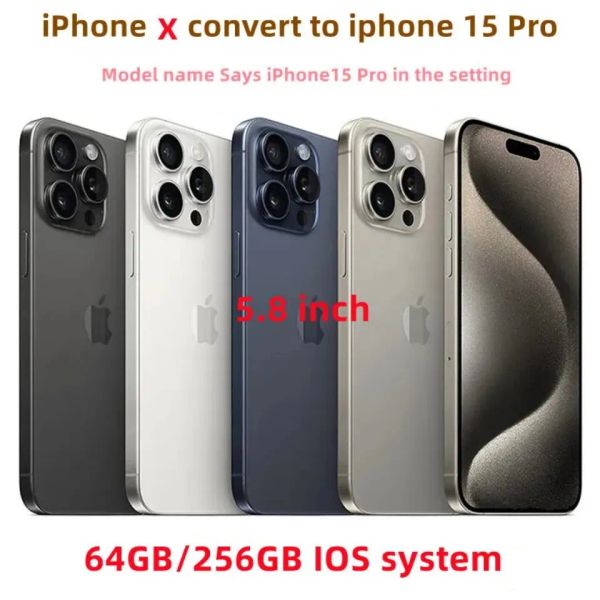 Original Apple iphone X in iphone 16 pro style phone 4G LTE unlocked 3GB RAM 256GB ROM OLED