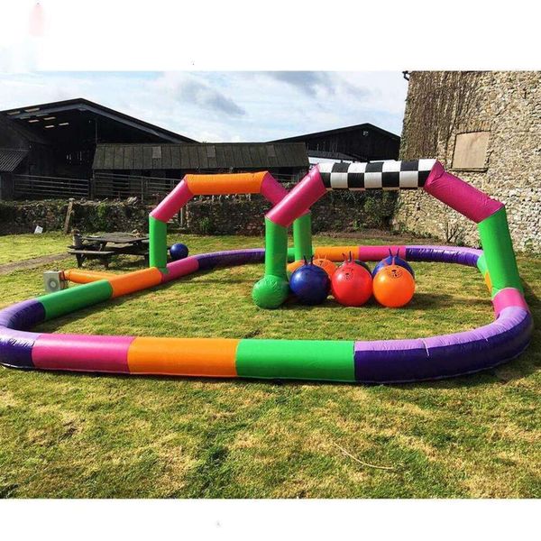 Commercial Grade Inflatable Bouncy Castle Playground Activities Free Shipping To Door 8X6m PVC Tarpaulin Race Track