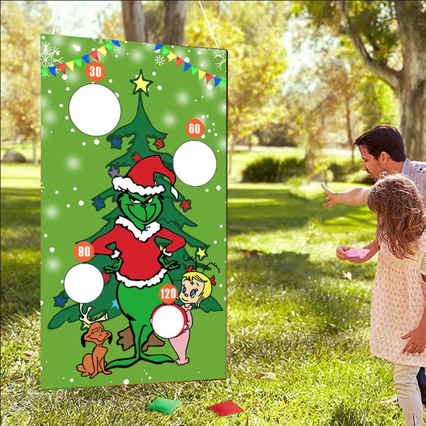 CHristmas Themed game banners bean bag toss game backgroup kid game indoor outdoor party banner