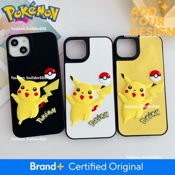 Factory Direct Sale 3D Silicone Case Pikachu Protective Cover Suitable For Apple Phone Cases 15Promax12
