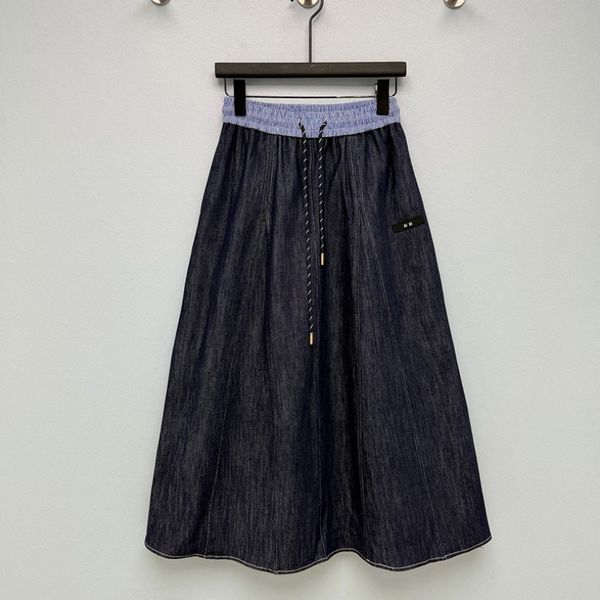 Designer Denim Skirts Women Versatile High Waist Umbrella Summer Casual A Line