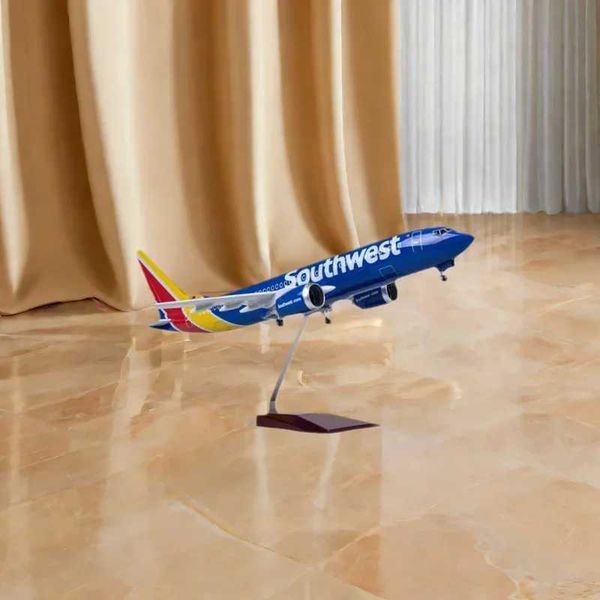Toy Airplane Die-Cast Resin B737 Airbus American Southwest Airlines 180 Scale 737 Series Aircraft Model With Lights and Wheels L260320