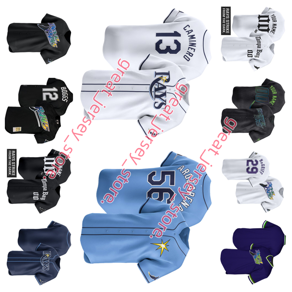 Baseball Jerseys Lowe McGriff Aranda Evan Longoria Junior Caminero Wade Boggs Yandy Diaz 2 Randy Arozarena Shane McClanahan Paredes Harold Ramirez Amed Rosario