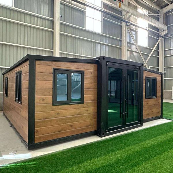 

Modern Expandable Studio 20ft Folding Cabin For Backyard Office Prefab Modular Living Unit With Heavy Duty Steel Frame And Windows