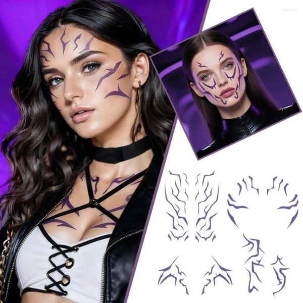 Temporary Tattoos 4pcs Anime Figure Rumi Kang Cosplay Prop Tattoo Sticker For Hallowmas Party Props