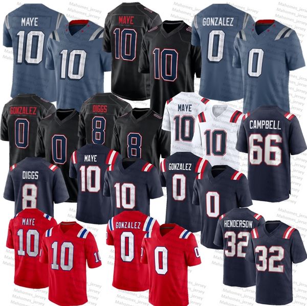2026 New Drake Maye Christian Gonzalez Football Jersey Will Campbell TreVeyon Henderson Stevenson Tom Brady Mike Vrabel Kayshon Boutte Romeo Doubs