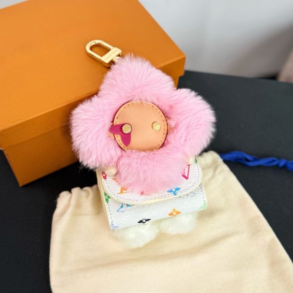 

Designer Bag Charms Keychain Coin Purse Keychain High Quality Bag Charms Leather Luxury Keychain mini Wallet Keychain Christmas, White