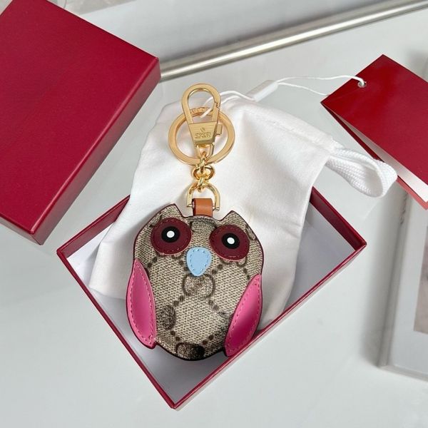 

designer Keychains Cartoon Animal Small Creative Key Chain Accessories Key Ring PU Leather Letter Pattern Car keyring Jewelry