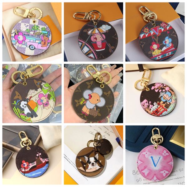 

Luxury Leather Letter Pendant Keychain Unisex Keychain Designer Pattern Bag Charm Accessories High Quality Lanyards for Key chain