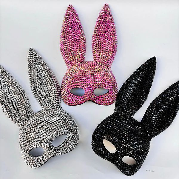 Halloween Sequin Rabbit Mask Party Masquerade Drama Performance Animal Costume Shooting Props Cosplay Comic Con Props 260130
