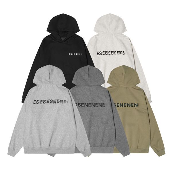 

Mens designer hoodies season 8 oversized Fleece Hoodie high street solid color Casual Pullover, Gray