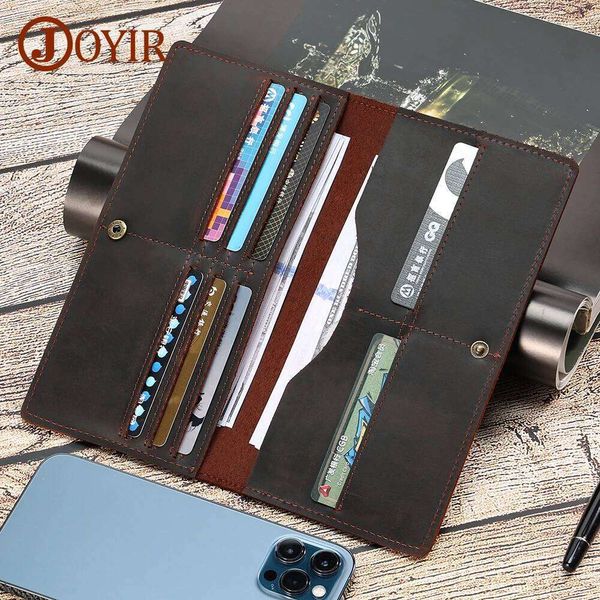 JOYIR Men's Vintage Genuine Leather Long Wallet for Checkbook s Clutch Bag Wallets with Multi Card Pocket Purse Z260205