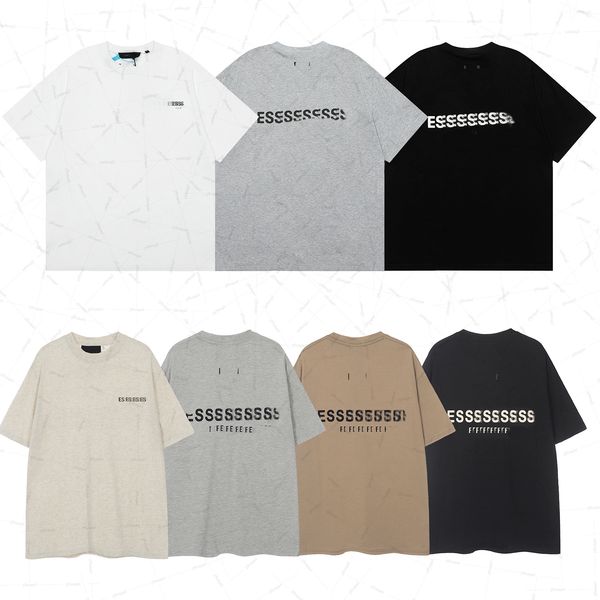 

Mens designer t shirt classic season high street oversized solid color Short Sleeve T-shirt, Black-2527