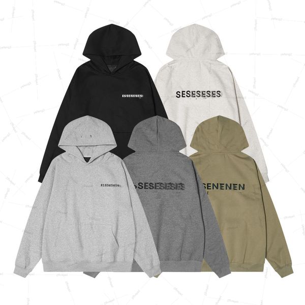 

Mens designer hoodies season 8 oversized fleece hoodie set casual high street hooded pullover sweatshirt, Oat gray-tee