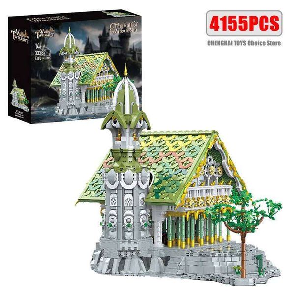 4155Pcs The Hall of Waterfront Blocks Toys Medieval Architecture Model Building Sets Collectible Ideas Gifts for Adults X260205