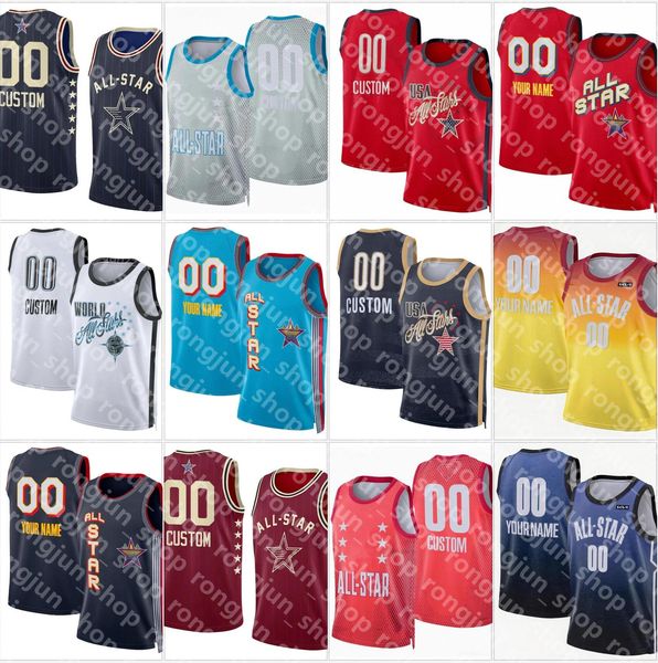 2026 All-Star Basketball Jersey Stephen Curry Kevin Durant LeBron James Giannis Antetokounmpo Luka Doncic Shai Gilgeous-Alexander Nikola Jokic Victor Wembanyama