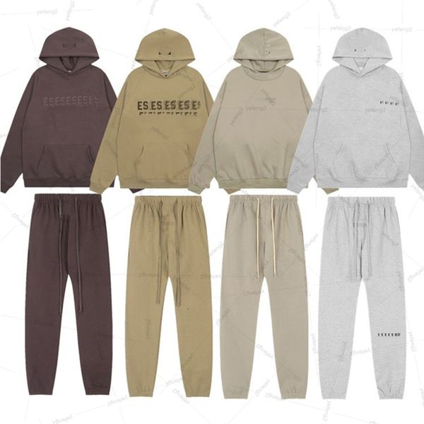 

Mens tracksuits season fleece tracksuit set Casual streetwear two Piece hoodie sweatpants, Gray-2104