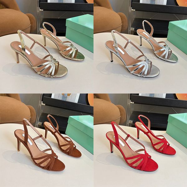 

New Talk To Me Sandals Women Designer Heels Leather Sandale Slipper Slides Summer Party High Heel Slip On Casual Slingback Shoes 1045, A3